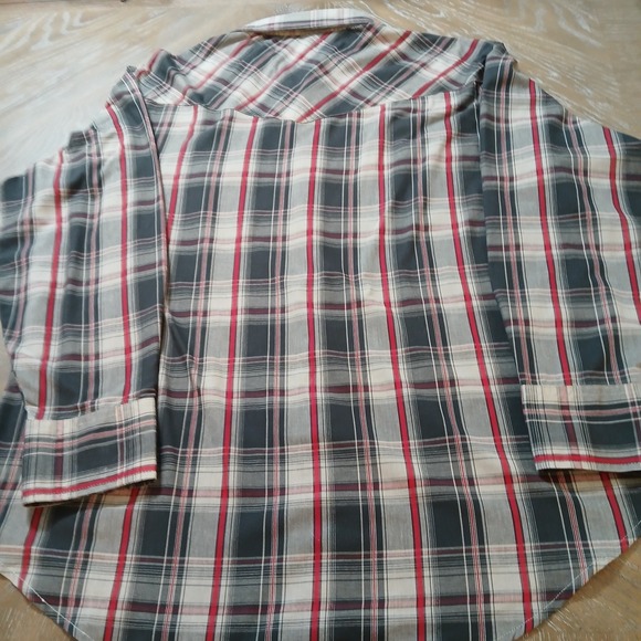 Ely Cattleman Shirt XLMen Pearl Snaps Western Cowboy Long Sleeves RedGray Plaid - Picture 9 of 15